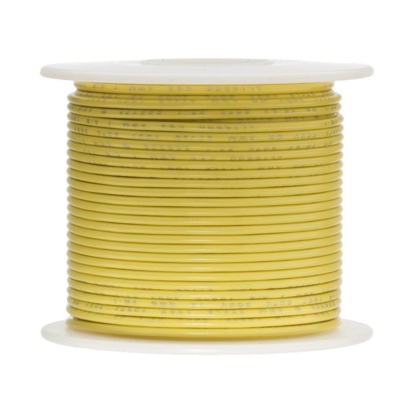 Remington Industries 14 AWG Gauge UL3173 Stranded Hook Up Wire, 600V, 0.138in. Diameter, Yellow, 100 ft Length 14UL3173STRYEL100